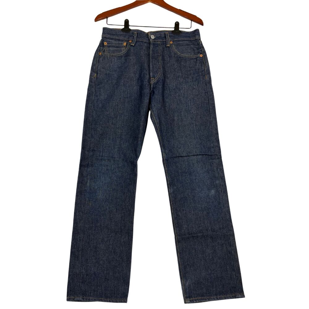 Levi's Men's Jeans Dark Wash Blue Denim Straight Leg 100% Cotton Measured 30x29